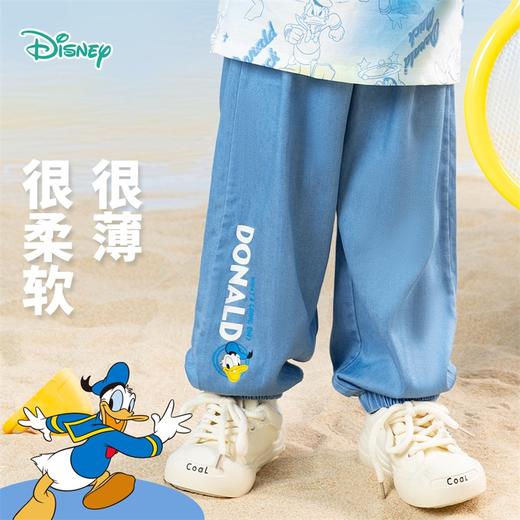 迪士尼2025春夏新款男童天丝软牛仔裤轻薄透气莱赛尔防蚊裤休闲长裤ZD2EK012 商品图0