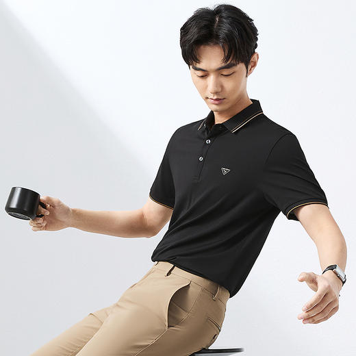 【7A抗菌2A防螨】柒牌polo衫男短袖2025夏季新品商务百搭翻领T恤128T71500 商品图1