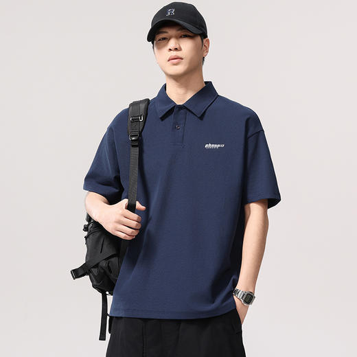 【DQ】大依优型大码男装珠地棉短袖polo衫休闲简约宽松百搭翻领上衣夏季新品半袖男士 商品图1