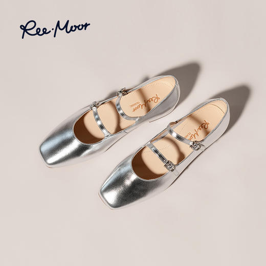 Reemoor睿慕2025年春季法式复古水钻扣带玛丽珍 商品图4