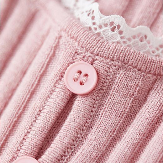 【内购】【云朵衫】优雅通勤拼接蕾丝圆领长袖弹力针织衫-W51H80413 商品图4