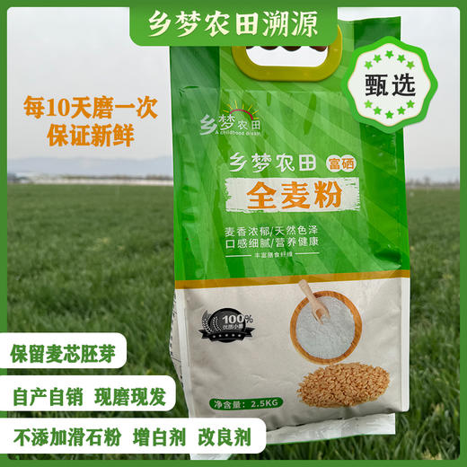 【富硒全麦粉】保留胚芽、麦芯，健康营养，不添加滑石粉、增白剂、改良剂，自产自销，现磨现发！【高筋】 商品图0