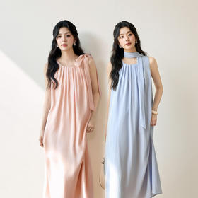 【严选】诗凡黎莱赛尔山本风挂脖丁达尔裙25夏新多巴胺独特漂亮连衣裙7G4390021