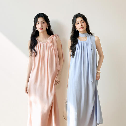 【严选】诗凡黎莱赛尔山本风挂脖丁达尔裙25夏新多巴胺独特漂亮连衣裙7G4390021 商品图0