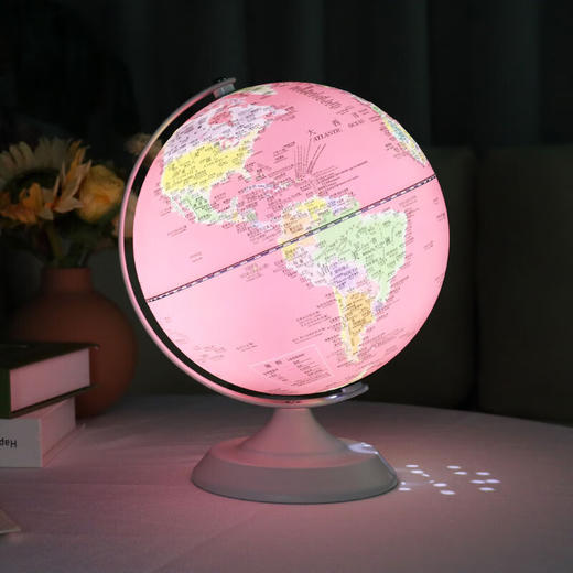 FunGlobe  朋宸地球仪  AR 金属底座触控夜灯地球仪  M3公主粉 商品图2