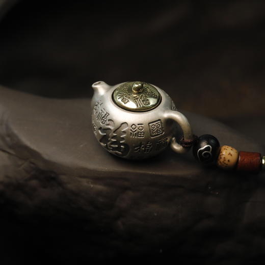 百福把把壶挂件！纯银18-21克左右！可旋转！ 商品图3