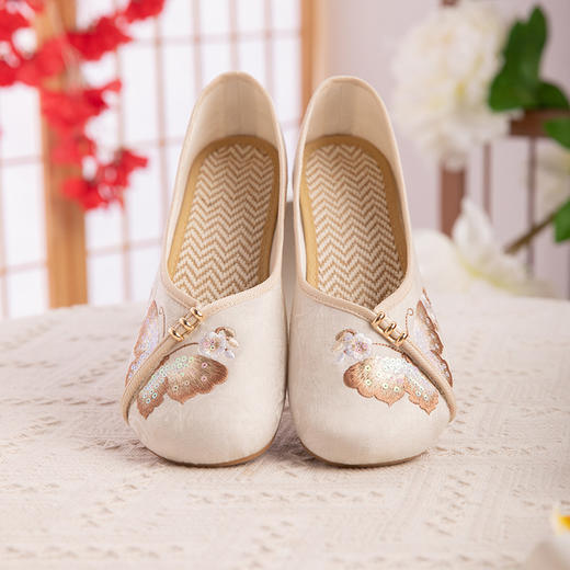 【如娟】旗袍鞋老北京布鞋舒适一脚蹬妈妈绣花鞋YX 商品图1