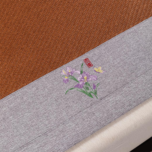 多喜爱 藤席三件套-立夏/小满/小暑 【无痕折叠 方便收纳】【精致盖头刺绣】天然选材编织清凉 蜂窝气孔 高弹透气 深山取材 商品图1