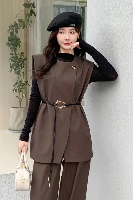 ESTACIA 金属环扣细皮质腰带 21466 商品图1