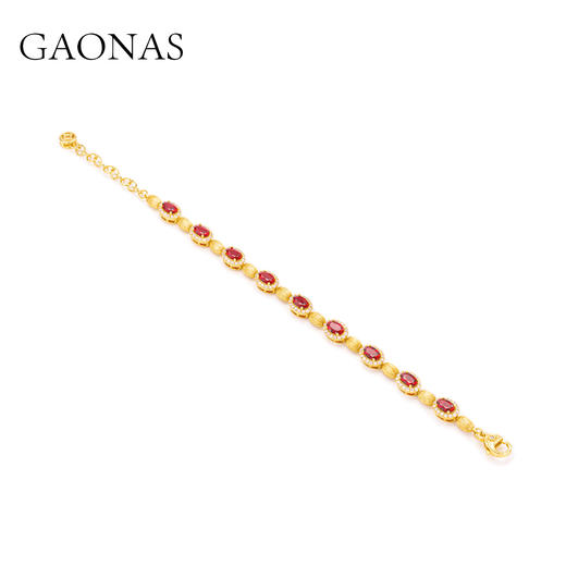 GAONAS  红色经典设计华丽美金色手链 11327SR 商品图2