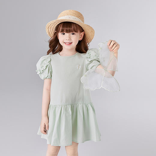 笛莎Deesha 童装女童连衣裙2025夏新款女童后背可脱卸蝴蝶翅膀装饰连衣裙 商品图0
