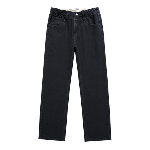 【DQ】大依优型大码男装复古高街松紧腰牛仔裤宽松加肥加大阔腿直筒长裤夏季新品男士裤子 商品图4