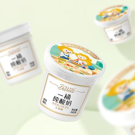 达芬奇塑杯一桶纯酸奶原味酸乳 340g/杯 商品图2