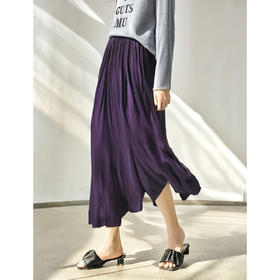 OLrain欧芮儿紫色慵懒大摆半身裙女2025夏季年新款宽松气质中长款