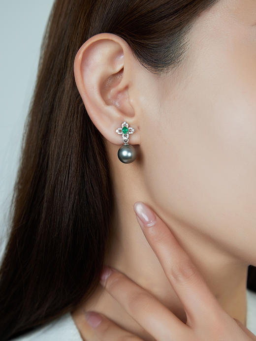 【黑科技】 耳夹黑科技可拆卸耳夹 绿宝石四叶草（会员享试戴权益，定制后不支持7天无理由退换货） 商品图4