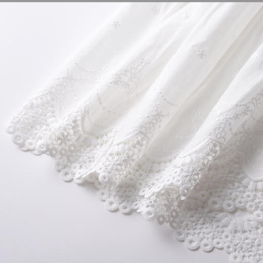 洛诗琳20725春夏新款重工蕾丝精致优雅白色半身裙女25278 商品图4