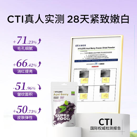 Hyllers纯冻干acai巴西莓粉花青素内服抗自由基氧化+甜菜根粉女性天然浓缩气血营养品铁剂食品红润美丽容颜 商品图2