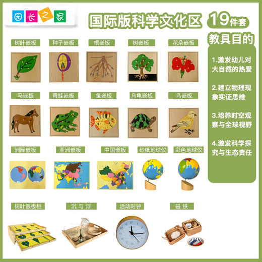 AMI国际版蒙氏教具 AMI数学感官生活科学文化区教具 商品图4