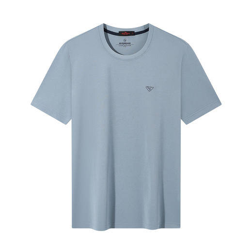 【度假系列】柒牌短袖T恤男士夏季新品提花树叶时尚休闲圆领上衣128T73270 商品图4