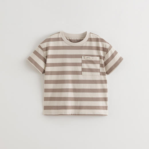 马克珍妮男童复古条纹短袖T恤 儿童纯棉上衣2025年夏装新款550628 商品图2