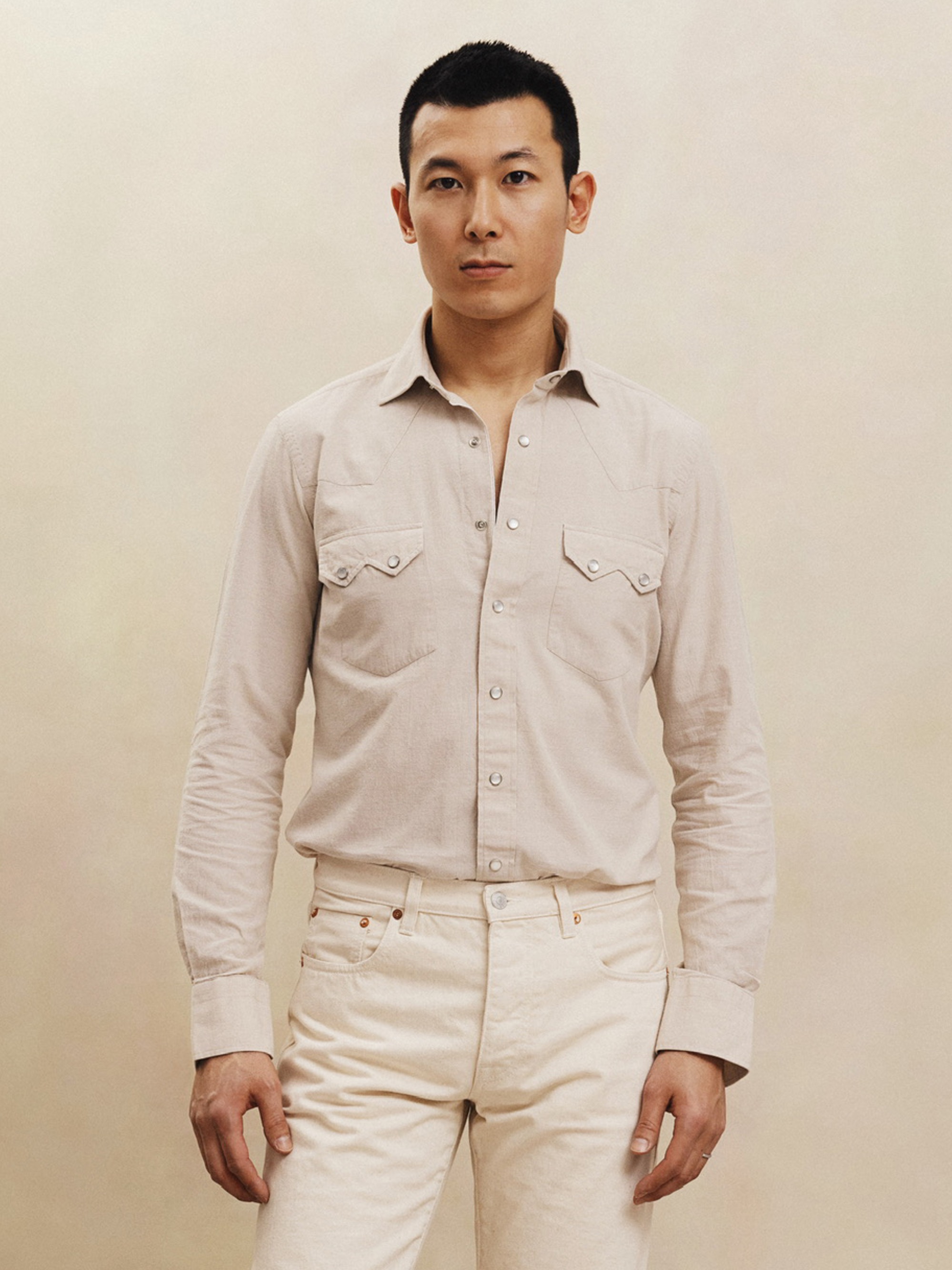 100Hands Western Shirt 米色丹宁衬衫