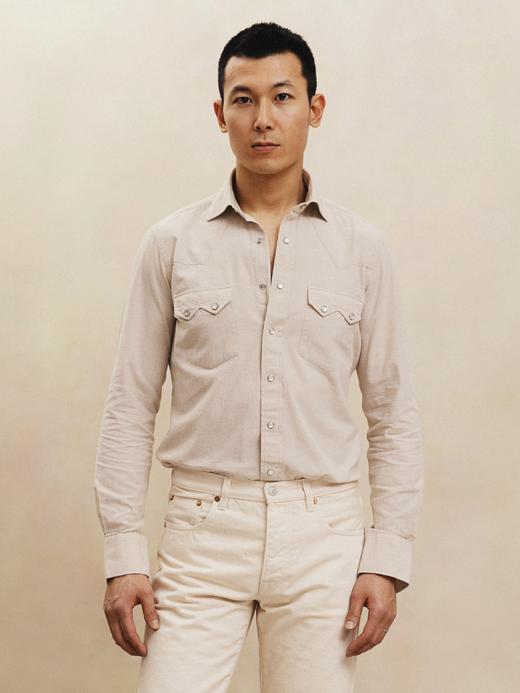 100Hands Western Shirt 米色丹宁衬衫 商品图0
