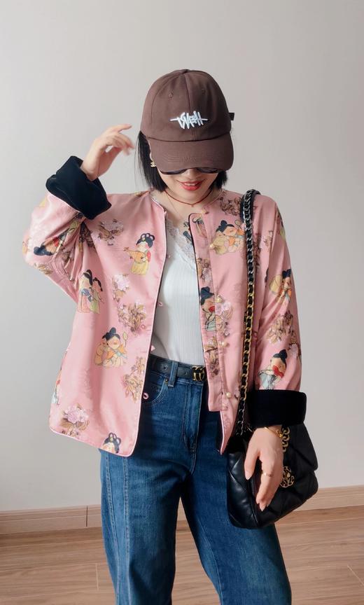 大唐芙蓉两面穿丝绒提花国风外套 商品图10