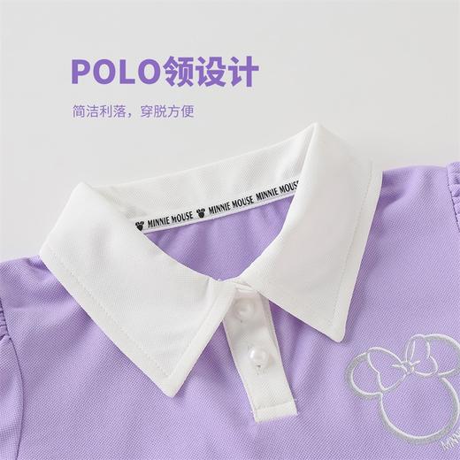 迪士尼【学院风凉感套装】2025夏季新款女童冰感透气短袖短裤两件套ZD2ET045 商品图7