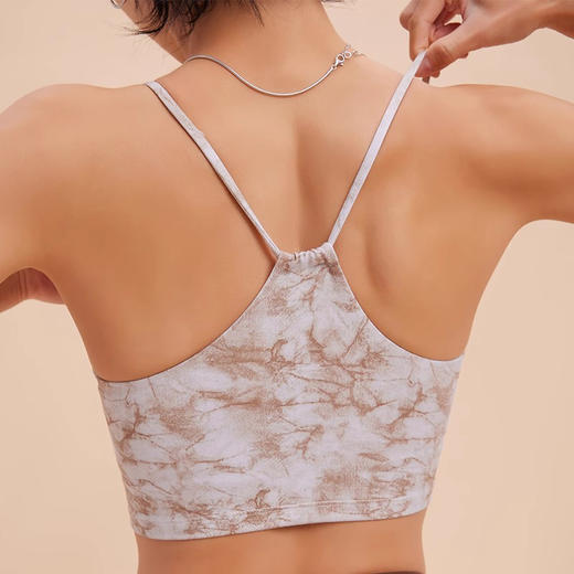跃牌【洛水之神系列】新款聚拢瑜伽内衣女手工扎染色运动文胸跑步健身吊带背心SY734 商品图0