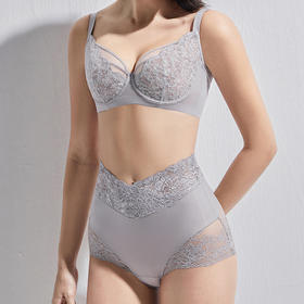 CB | 蝶语轻塑灰色薄杯短文胸&高腰美臀小裤