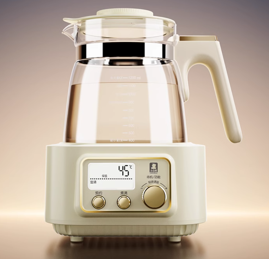 小白熊全玻璃恒温电热水壶养生泡奶婴儿专用家用烧水调奶