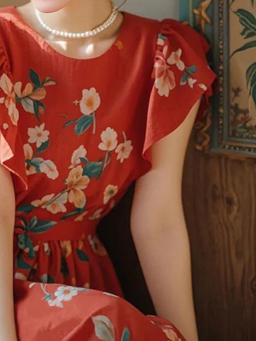 裁缝学苑AS463小飞袖连衣裙纸样女装法式复古显瘦收腰长裙子样板 商品图3