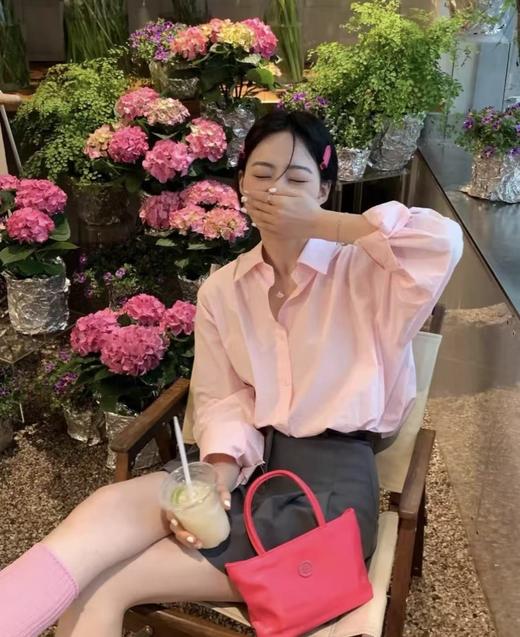 ❗️减龄秋日粉衬衫➕西装裤裙，妥妥的人间水蜜桃 宽松版型不失挺括感，轻松穿出人在衣中晃的纸片人效果 商品图3