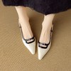 【预售5天】新款时尚拼色时装女鞋欧美风小方头低跟包头后空凉鞋DB&M6276 商品缩略图2