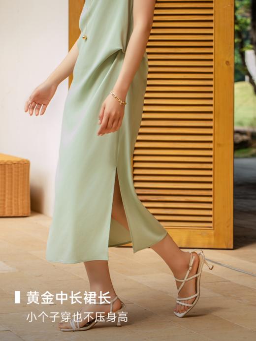 静奢贵气 naia醋酸混纺立体褶皱设计无袖连衣裙FCF1DRS025 商品图2