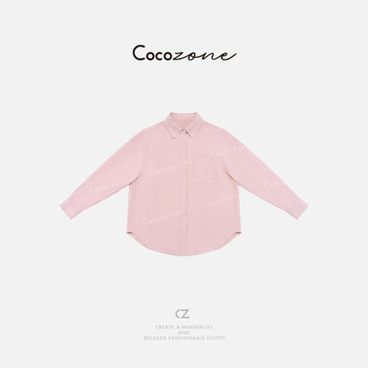 COCO ZONE 刘一一 【100汉麻】简约翻领单排扣女衬衫CD1A0620 商品图0