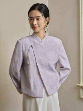 桑蚕丝提花冠乐绉中式外套FCF1COT051