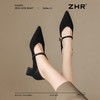 ZHR复古尖头浅口单鞋女2025新款洋气玛丽珍女鞋百搭通勤粗跟鞋子 商品缩略图7
