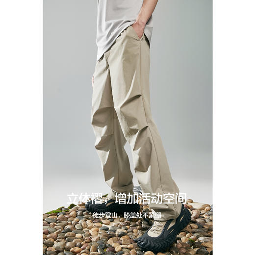 棉仓363818012-锦氨小格子宽松直筒伞兵裤 商品图3