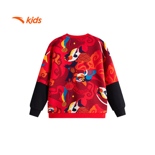 安踏儿童卫衣男童宝宝印花套头衫2025春季保暖上衣352519745 商品图5