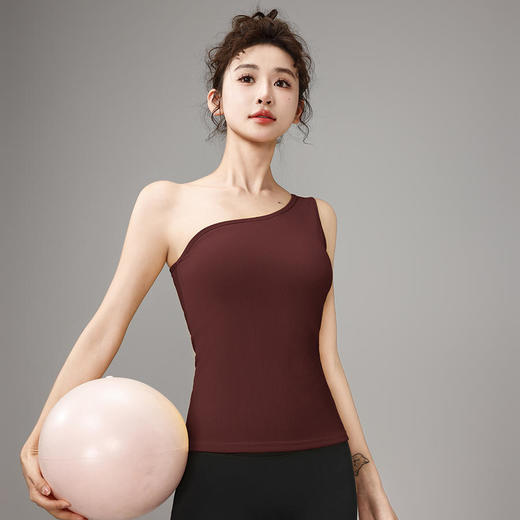 梵蒂欧（FADDOS）20205新款单肩长款瑜伽背心（固定杯）F2023769 商品图5