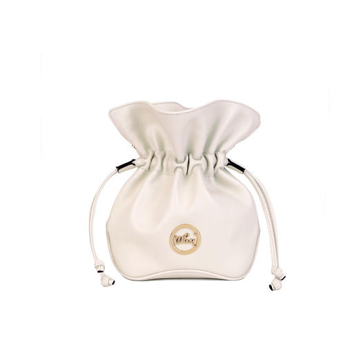 《WHY》YA8835真皮包包黑色小笼包休闲简约女包抽绳福袋斜挎包高级高褶皱水桶包 商品图3