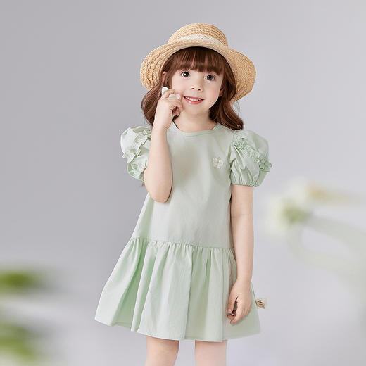 笛莎Deesha 童装女童连衣裙2025夏新款女童后背可脱卸蝴蝶翅膀装饰连衣裙 商品图1