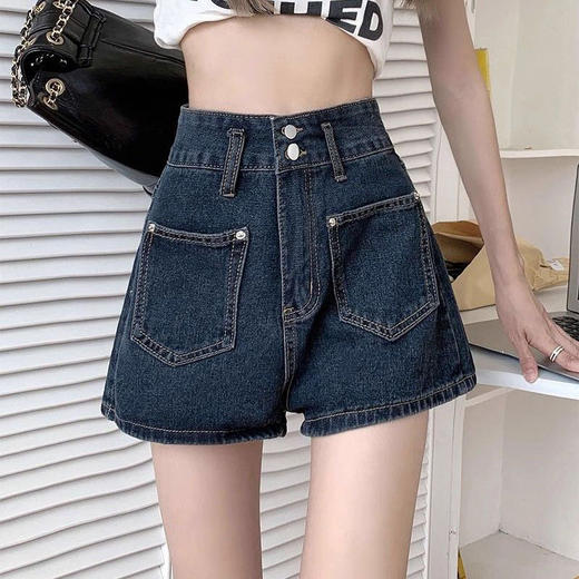 【GZ】无忧购韩系ins风高腰显瘦辣妹牛仔短裤2507（截单后7天发货) 商品图2