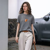 OLrain欧芮儿灰色撞色字母绣花休闲T恤夏季2025新款短袖百搭上衣 商品缩略图0