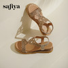 Safiya/索菲娅2025波西米亚水钻镂空休闲坡跟平底罗马度假凉鞋SFD2115348 商品缩略图6