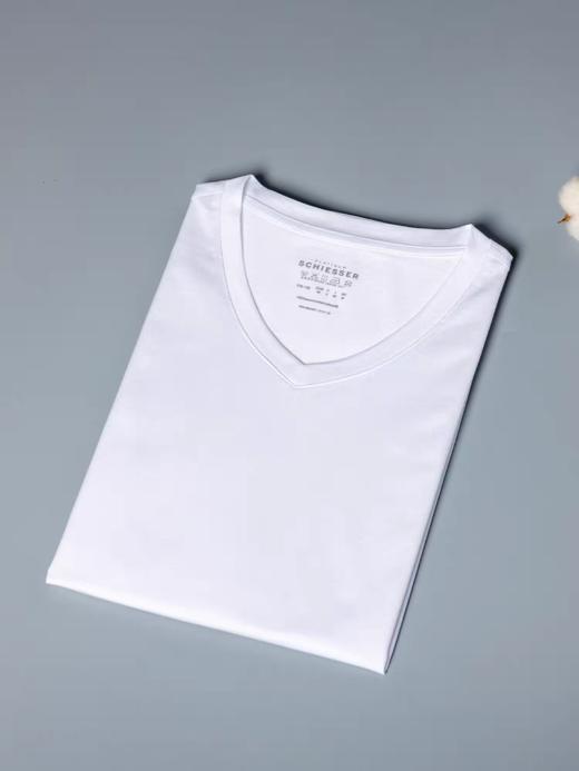 SCHIESSER德国舒雅高端铂雅男士100%埃及丝光棉棉100SV领短袖95/24853M 商品图1