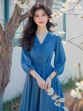 裁缝学苑AS465法式复古连衣裙纸样女装显瘦收腰长裙子样板图纸版型