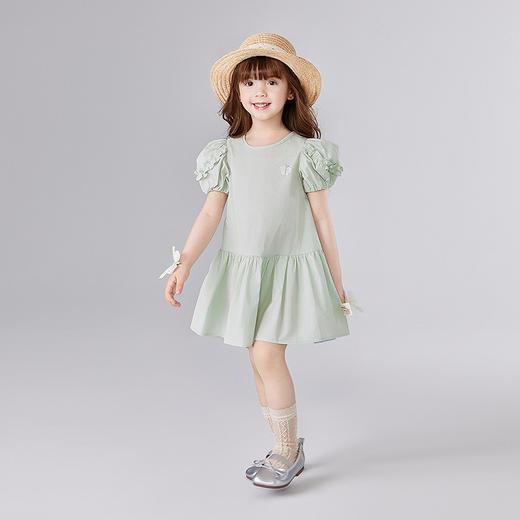 笛莎Deesha 童装女童连衣裙2025夏新款女童后背可脱卸蝴蝶翅膀装饰连衣裙 商品图2