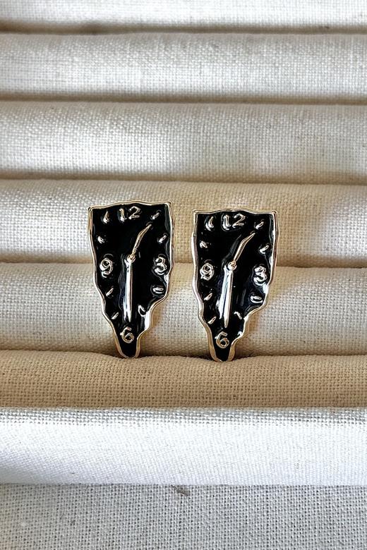 Say Something 黑色时光几何耳饰 21221 商品图1